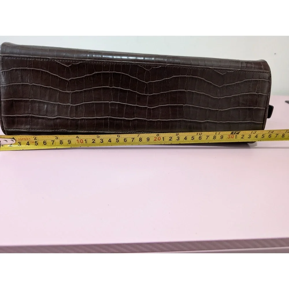Vintage Jones New York Brown Embossed Handbag Y2K Retro Chic